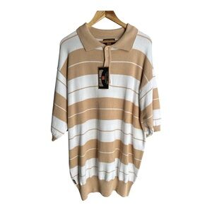 County FB The Original 3XL Striped Sweater Tan White Big & Tall Charlie Brown’s